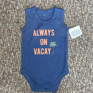 Hudson Baby blue baby boys 'Always On Vacay' Baby Onesie size 0-3 M